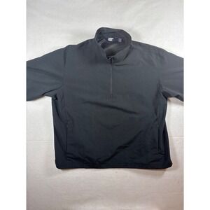 Lands End Mens Black 1/4 Zip Pullover Jacket XL